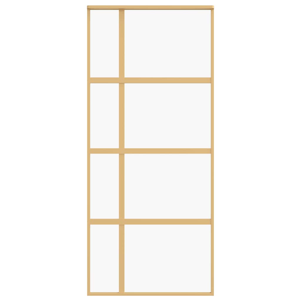 Vidaxl Sliding Door, Gold, 90X205 Cm, Transparent ESG Glass
