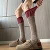 Herbst- und Wintersocken für Waden, Damen Retro und High-Intelligence Stil, Farblich abgesetzte feine Karomuster Kniestrümpfe