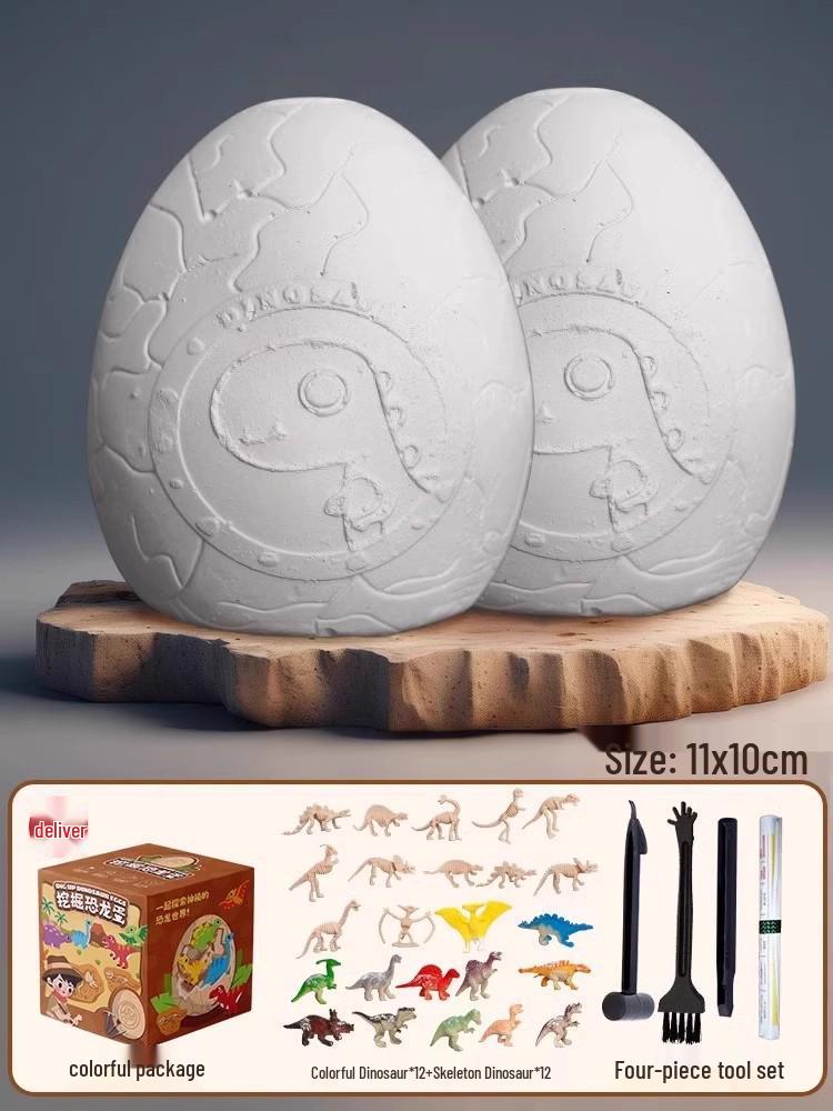 Kit de săpat ou de dinozaur: Jucărie Educativă DIY cu Gemă Fosilă Arheologică pentru Copii