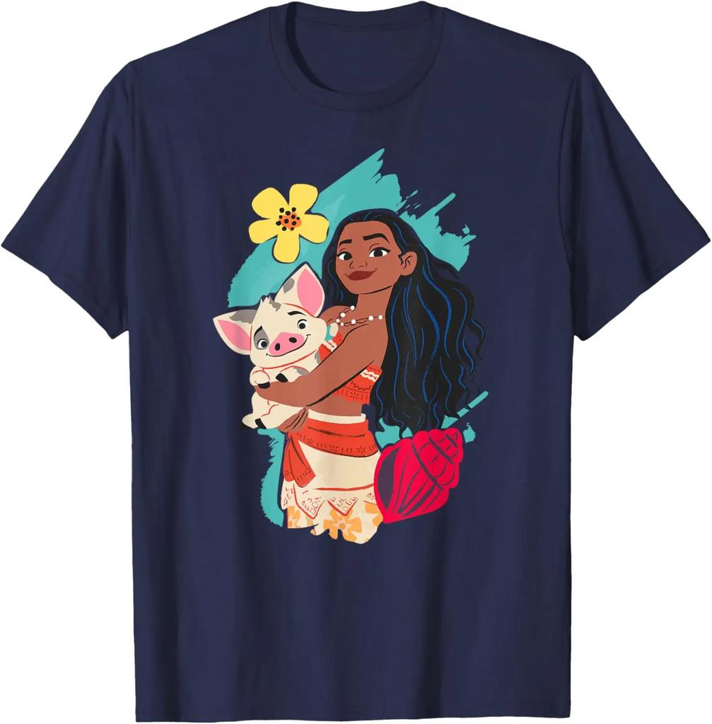 Hot Fashion Casual Disney Princess Moana and Pua T-Shirt S-4XL Four Seasons