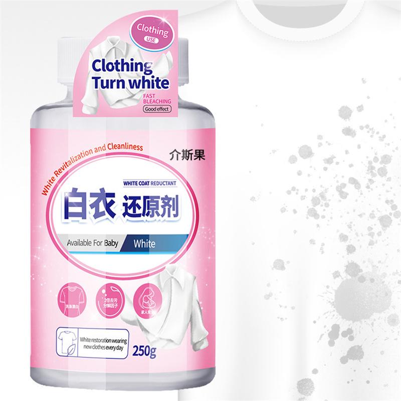 White Clothes Whitener Stain Remover Yellowing Treatment Fabric Brightener & Color Reviver Laundry Whitening Agent