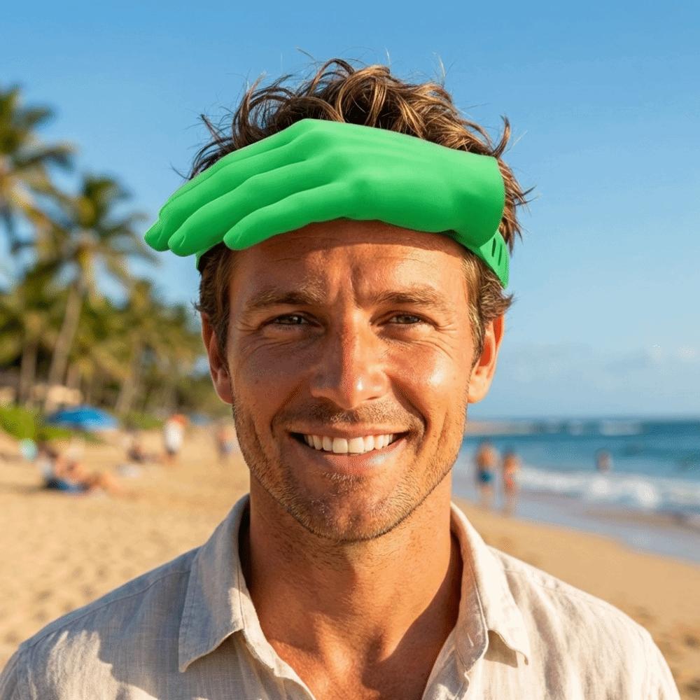Adjustable Palm-sized Sun Hat 3D Printing Funny Sunshade Cap Outdoor Beach Hat  Outdoor Activities