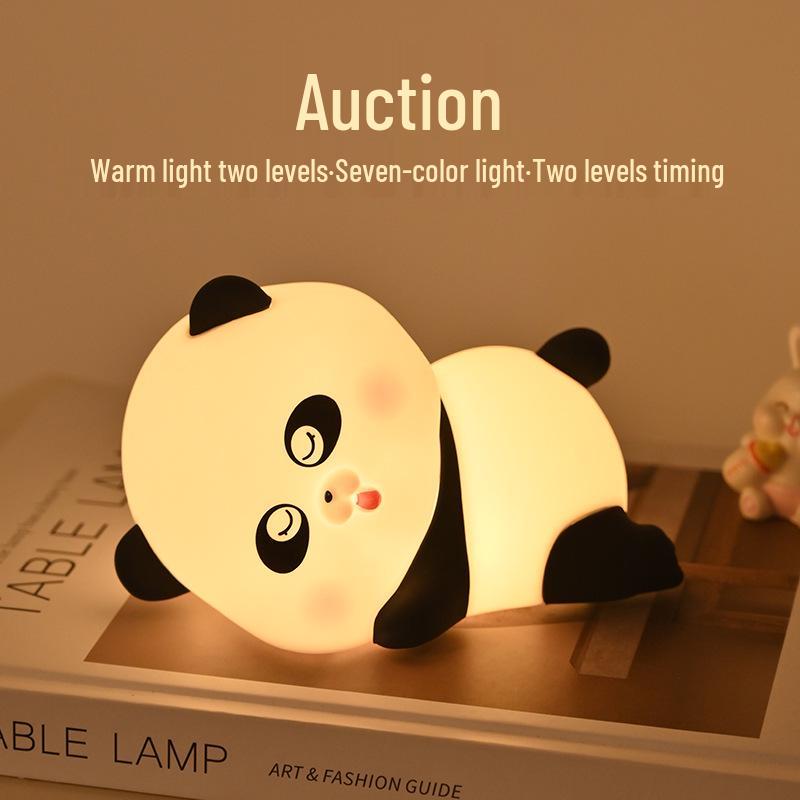 Panda Rechargeable Dimmable Timer Ring Light - Children's Creative Gift Silicone Lamp