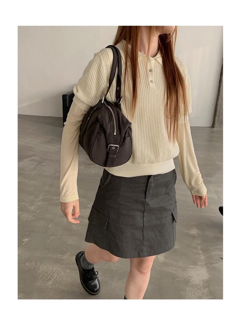 Sunai Damen High-Waist A-Linie Schlankmachender Weißer Cargo Minirock, Kollektion 2026