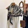 Fashion Printed Square Scarf New Spring and Summer Neck Protection Professional Silk Scarf Wear Foreign Style Headscarf Air Conditioner Shawl