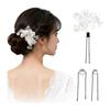 FASELE Japanese Clothes, Hair Ornament, Artificial Flower, Hairpin, U-pin, Gypsophila, Pearl, Concise, Japanese Accessory, Hair Clip, Coming of Age