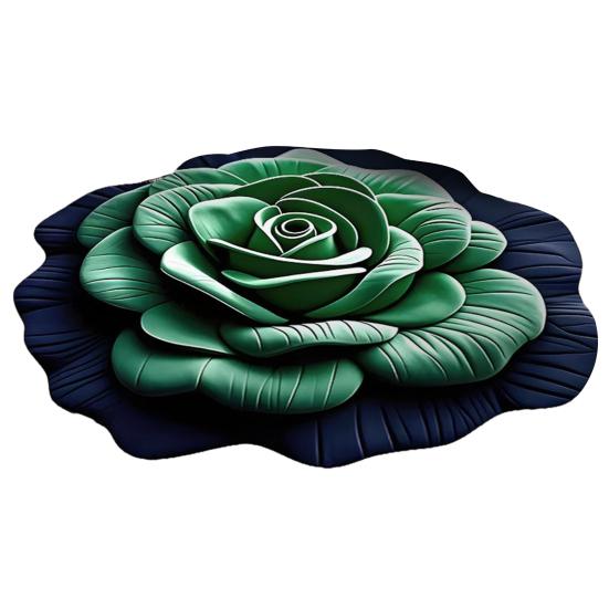 Flower Shaped Floor Mat Soft Gradient Petal Texture Blooming 3D Flower Carpet Non-Slip Washable Decorative Rug