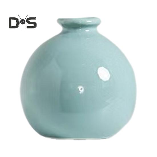 

Мини-керамическая ваза, однотонная глазурованная ваза для цветов, настольный декор, миниатюрная ваза для бутонов для небольших гидропонных растений, цветов, офиса, гостиной, спальни B циан