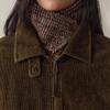 GREEN BELT Women's Corduroy Detachable Collar Jacket