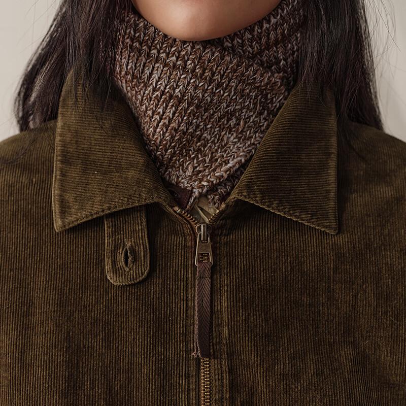 GREEN BELT Women's Corduroy Detachable Collar Jacket