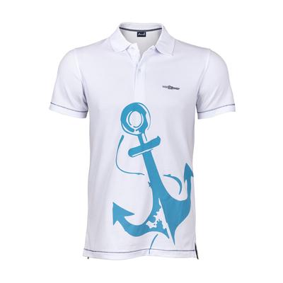 Marine White Men's Polo Collar T-Shirt