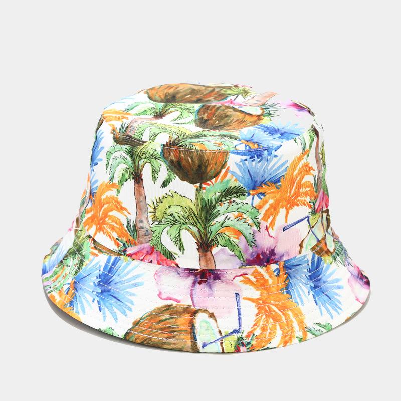 fashion plant printing pattern fisherman hat spring and summer outdoor sun protection fisherman cap unises fishing caps