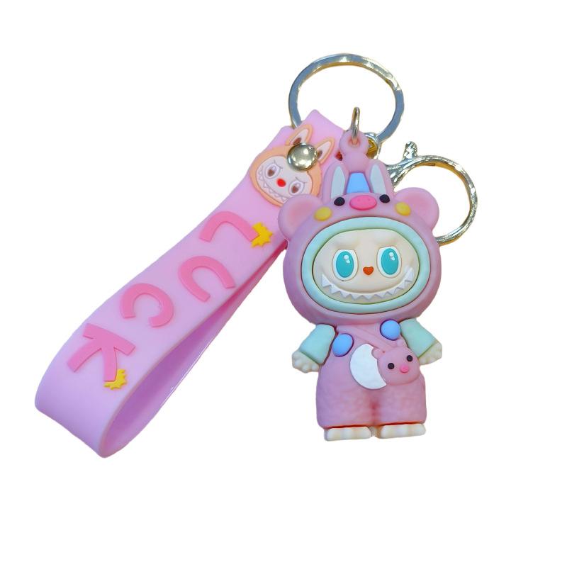 Drab Cartoon Keychain Cute Couple Schoolbag Pendant Car Key Chain Doll Machine