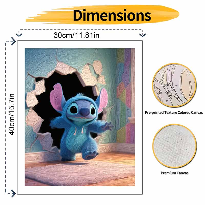 Disney Stitch Oil Painting Hand Painting Coloring Painting Handmade Diy Home Decoration Gift