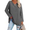Damen Lockeres Langarm V-Ausschnitt Strickoberteil Große Plus Size Oberteile Damen Frühling Sommer Einfarbiges Oberteil Langarm V-Ausschnitt