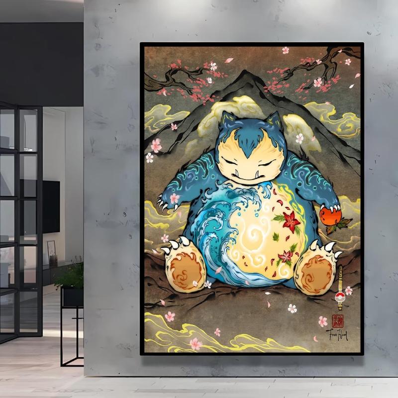 Japanese Classic Anime  Charizard Decorative Painting High Quality Canvas  Modern Home Bedroom Wall Picture Decorative