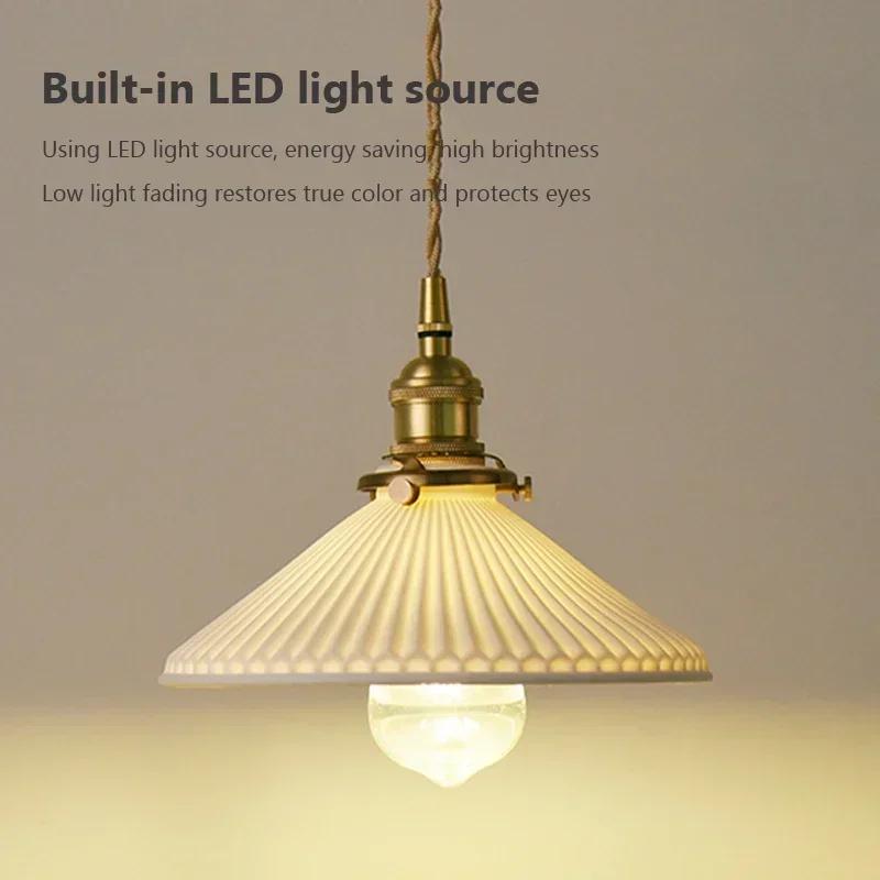 LED Nordic Ceramic Glass Chandeliers Single Head Bedroom Living Room Dining Rooms Entrance Hallway Bedside Lamps Home Decoration