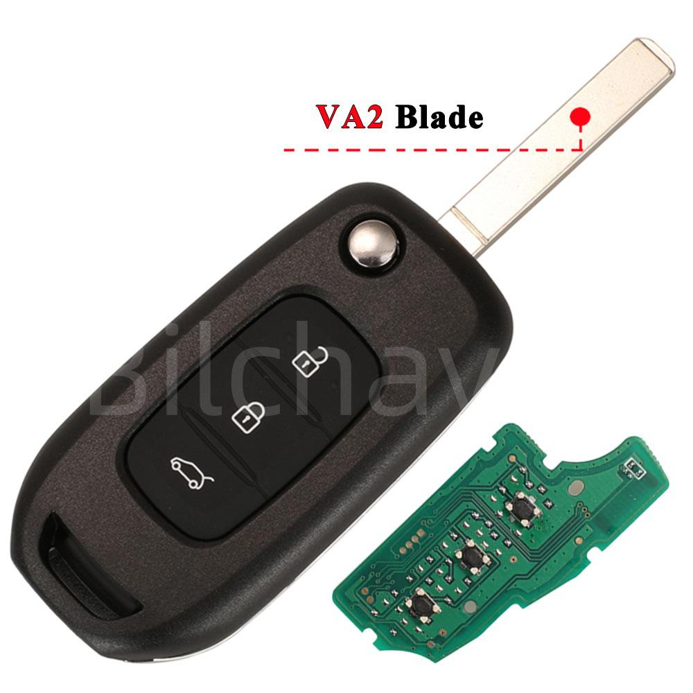CWTWB1G767: Compatible 3-button Renault Car Remote, 433MHz Frequency, 4A Chip.