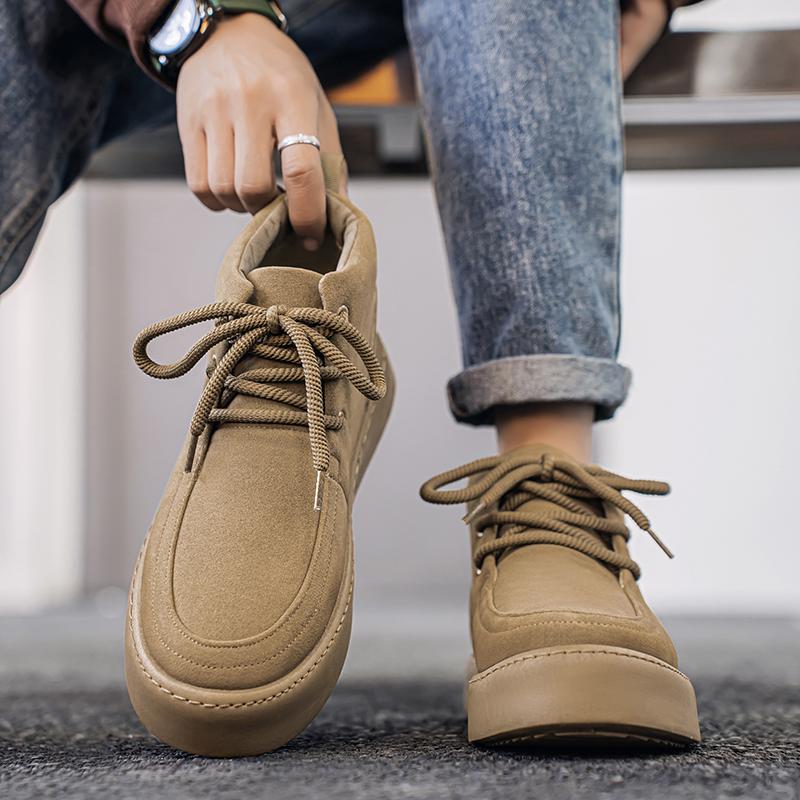 Winter Suede Leather Men Shoes Lace Up Casual Shoes Men Sneakers Breathable Footwear Comfortable Male Sports Tenis Masculino