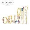 925 Silver Ear Needle Purple Gold Zircon Colorful Crystal Earrings For Women Luxury Fashion Party Jewelry Gifts Pendant Earrings
