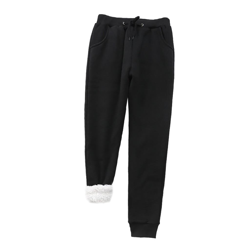 Ladies Color Big Yard Filling Loose Thickening Show Thin Warm Pants Trousers