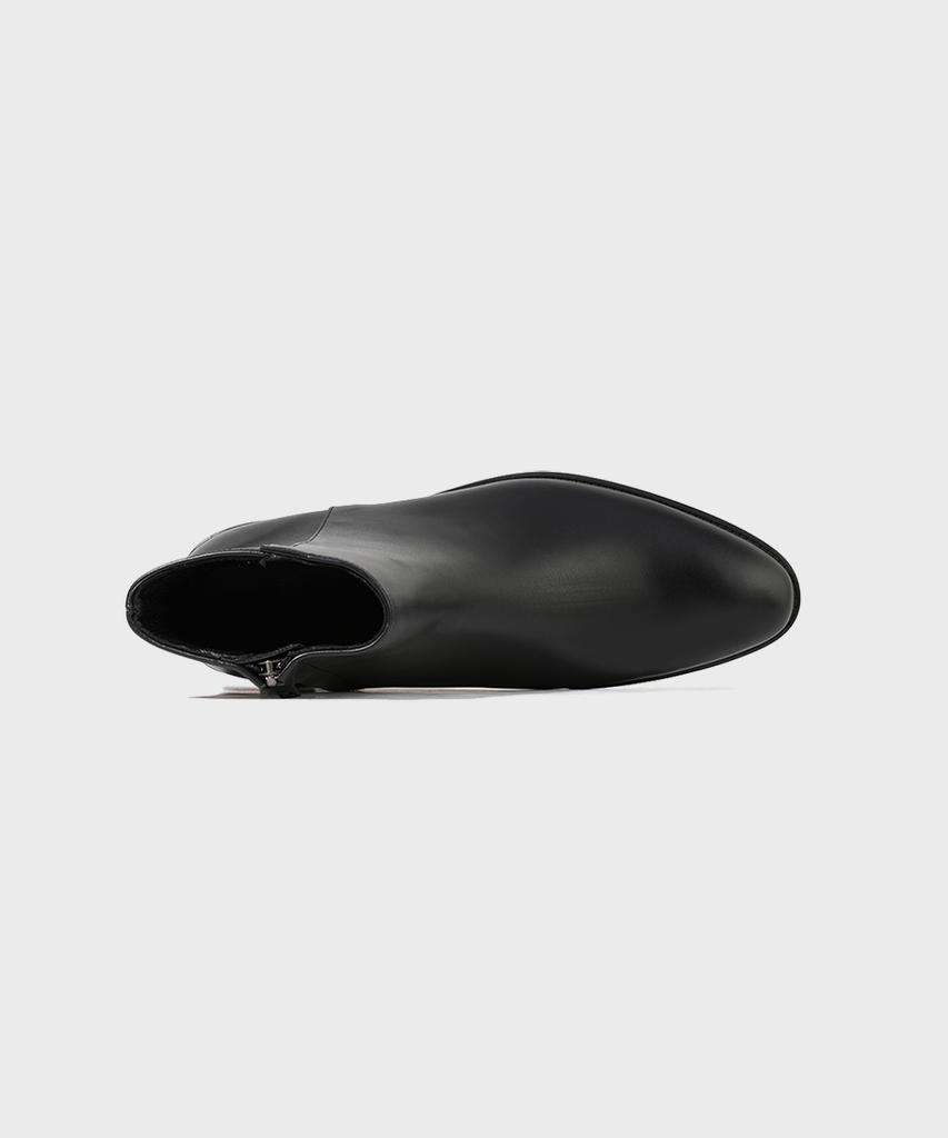 Firenze Atelier Hidden Zipper Detail Slim Toe Ankle Boots 3343 [Black Fg]