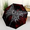 1pc Spider Web Hearts Automatic Folding Umbrella - Compact 8-Rib Design, Durable Plastic & Iron, Lightweight for Outdoor Daily Use305