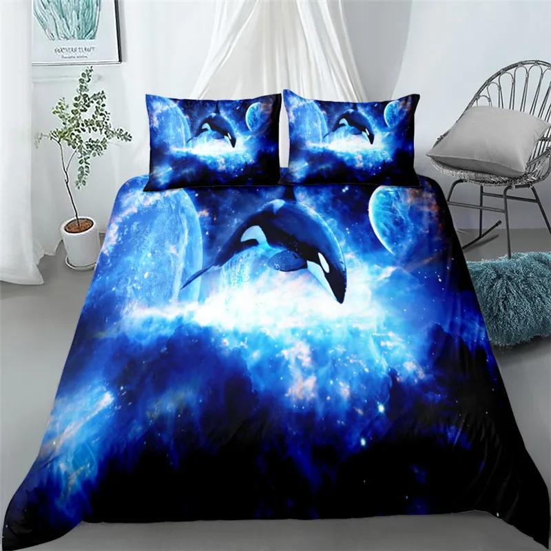 Sunset Play Dolphins 3d Bedding Set Without Sheet Single Twin Double Queen King Cal King Size Bed Linen Set