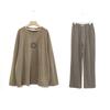 Women's Plus Size Comfy & Breathable Pajama Set: Autumn Slimming Round Neck for Indoor/Outdoor Wear