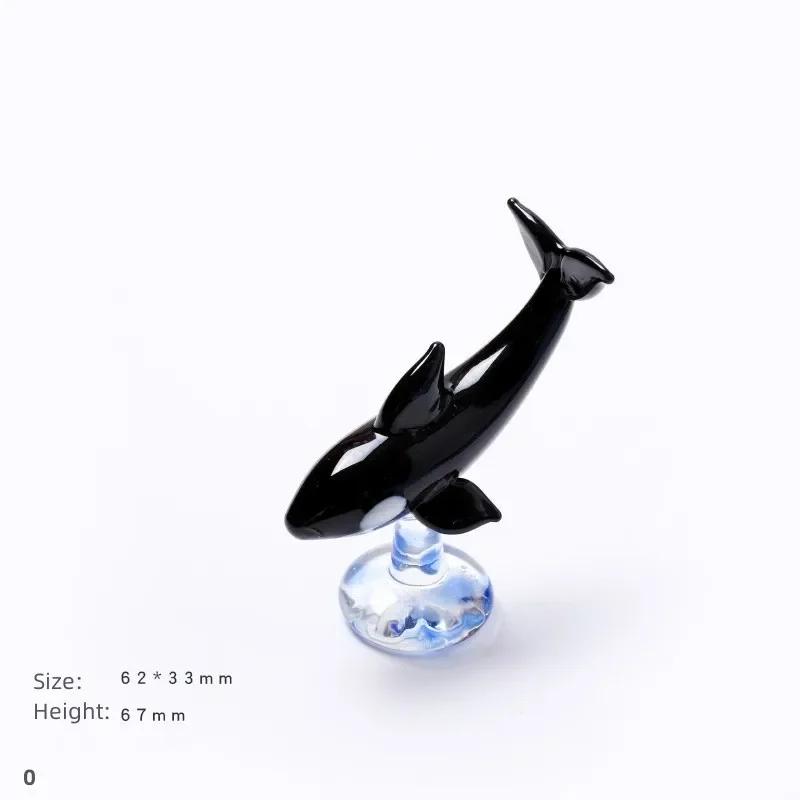 Mini-Wal-Modell Handgefertigter Schmuck Glas-Schreibtischdekoration Glas-Orca-Modelle für Kinder Geschenke Tischfiguren Zubehör