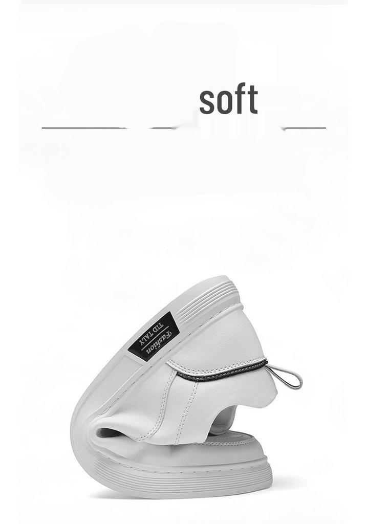 Men's No-Tie White Casual Sports Shoes - Autumn Soft Sole Fashion Sneakers