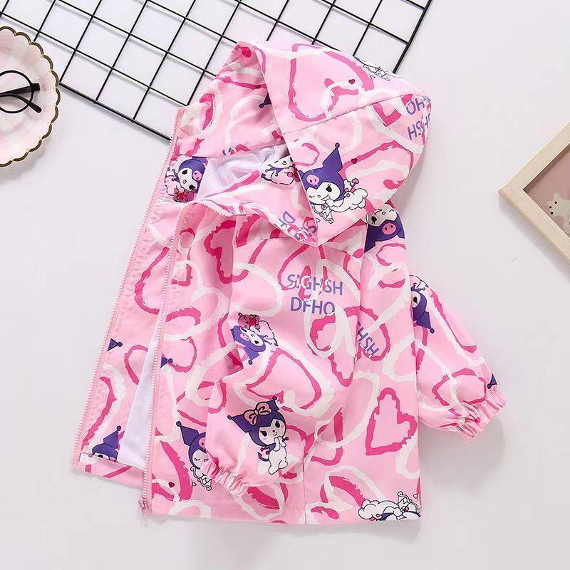 Dziewczęca kurtka wiatrówka z bawełnianą wyściółką Kuromi - Jesień/Zima 2025 Dziecięca odzież sportowa