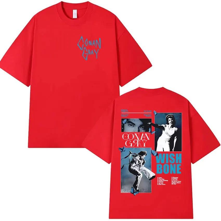 Conan Gray Wishbone 2026 Tour Album Graphic TShirt Mens HipHop Pop Vintage Style Short Sleeve TShirt Unisex Streetwear S