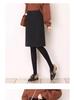 High-Waisted Woolen A-Line Midi Skirt: Simple, Slimming, Versatile, Wrinkle-Resistant with Back Slit, Perfect for Autumn and Winter.