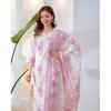 Beautiful Cotton Kurti Pant Dupatta Set Indian Bollywood Top Tunic Kurta Set