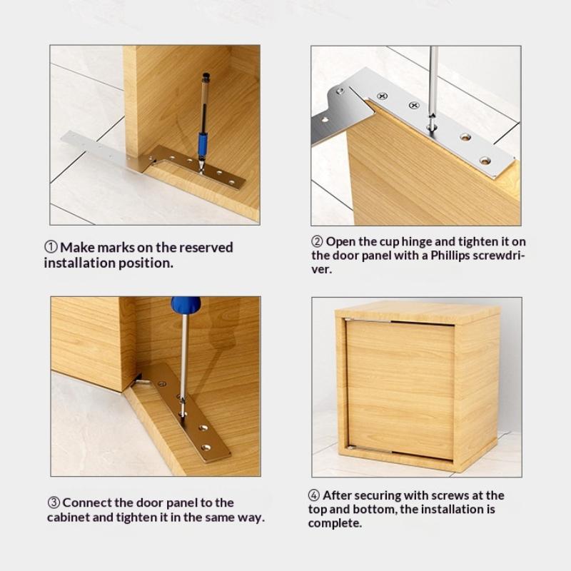 Stainless Steel Pivot Hinges Heavy Duty L Shape Door Hinges For Cabinet Folding Table Furniture Door Hardware