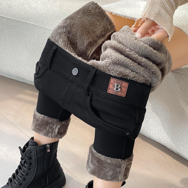 

Женские черные леггинсы с флисовой подкладкой и высокой посадкой - Плотная, эластичная, облегающая верхняя одежда для осени/зимы M