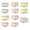 30Pcs Book Shape Paperclips Metal File Paper Clip Metal Bookmarks Clips for Display Hanging File Document Postcard
