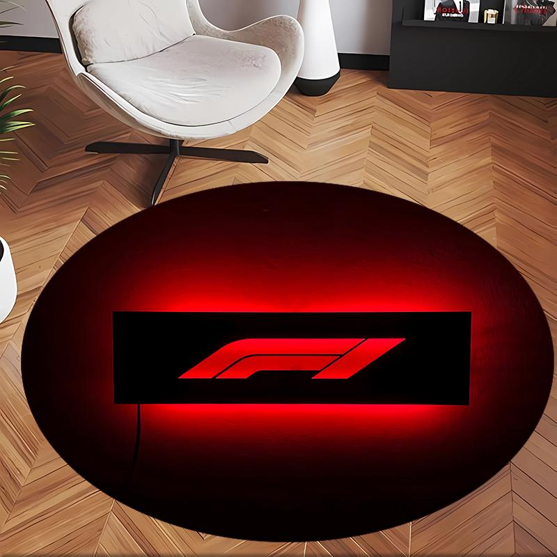 Formula 1 (6) Round Office Rug Decorative Floor Rug for Office Bedroom Living Room and Home Space