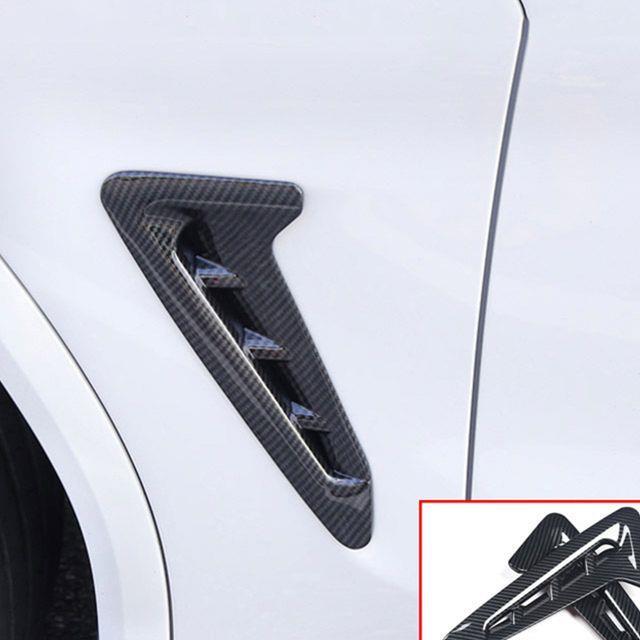 AB26 1Pair Front Side Fender Air Outlet Cover Trim for BMW X3 G01 X4 G02 2018-2024 Car Styling Vent Fender Carbon Fiber