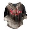 Halloween Printed Men's Shirt, Hooded Long-sleeved Hooded Spring And Summer Casual Daily Wear