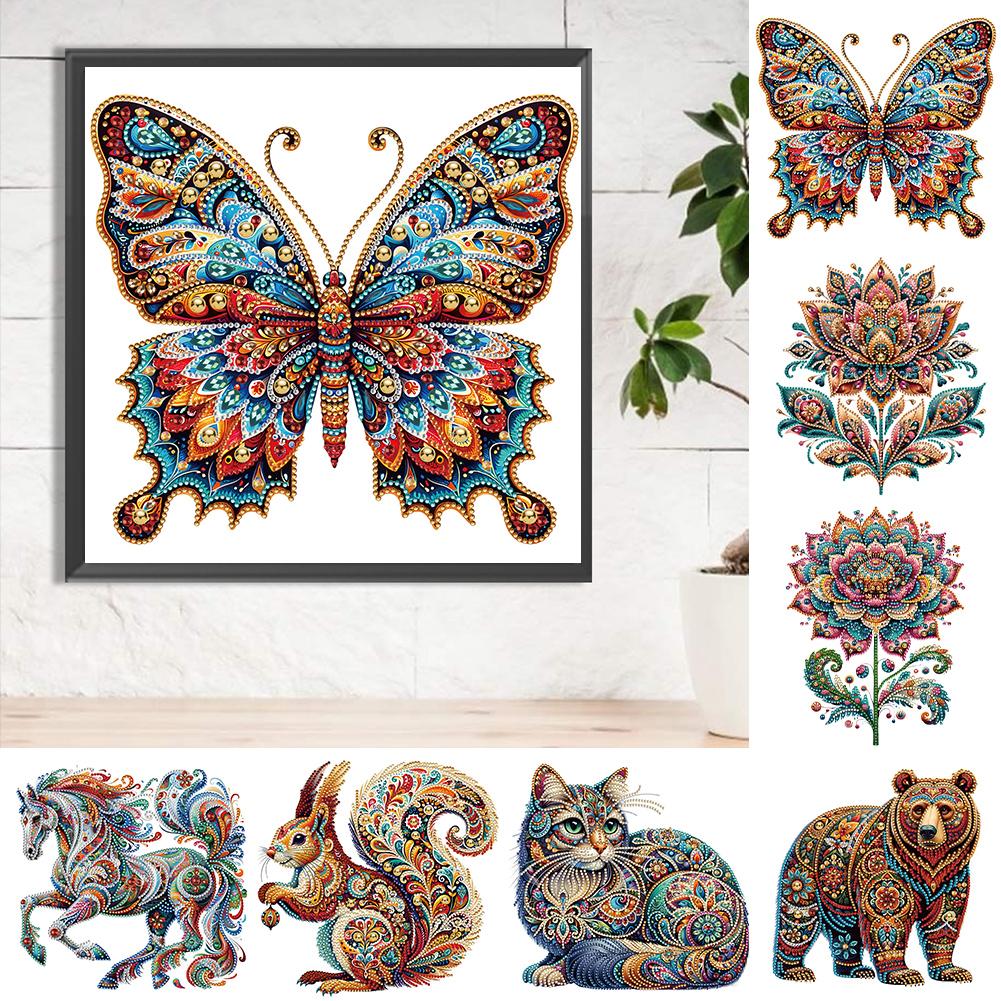 5D DIY Diamond Painting Animal Kit Butterfly Gorgeous Cat DIY Partial Special Shaped Drill Handmade Diamond Mosaic Art Gift