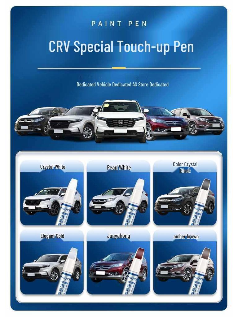 CRV Crystal White Pearl & Black Touch-Up Paint Pen for Car Scratches