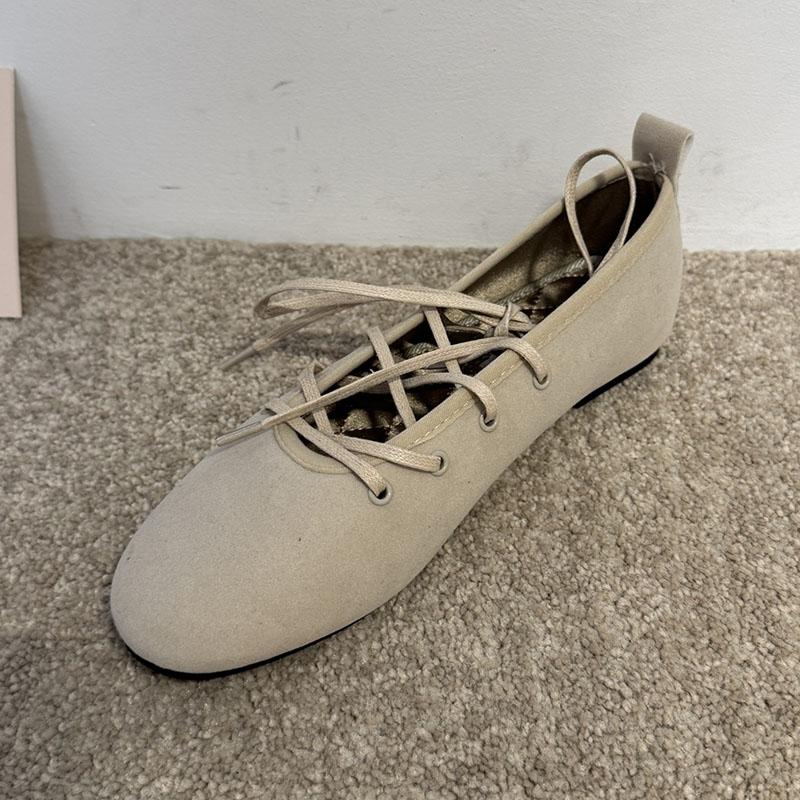 

Мода 2025 Новая мода Женские балетки со шнуровкой крест-накрест Танцевальная обувь Удобная женская обувь на плоской подошве с круглым носком 35 бежевый