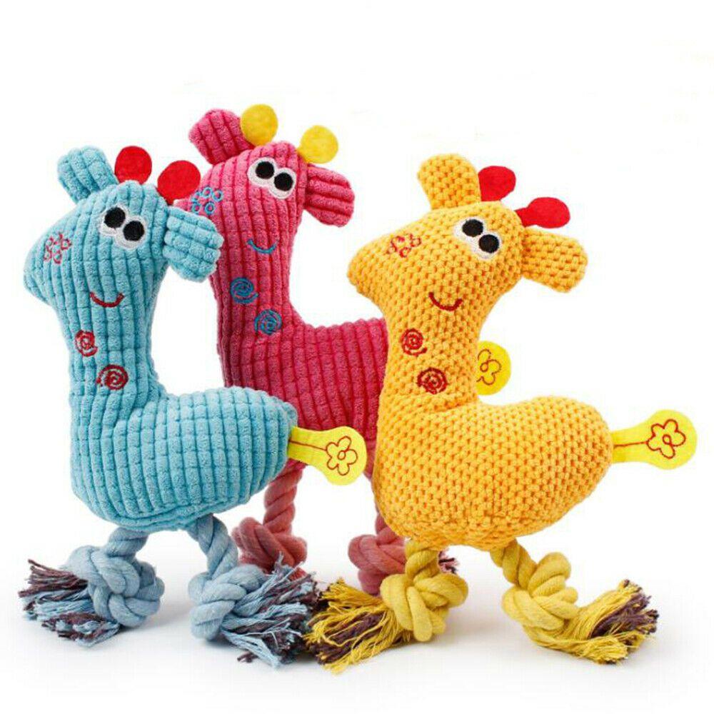 Soft And Safe Giraffe Dog Chew Squeak Toy Perfect Animal Plush For Puppies