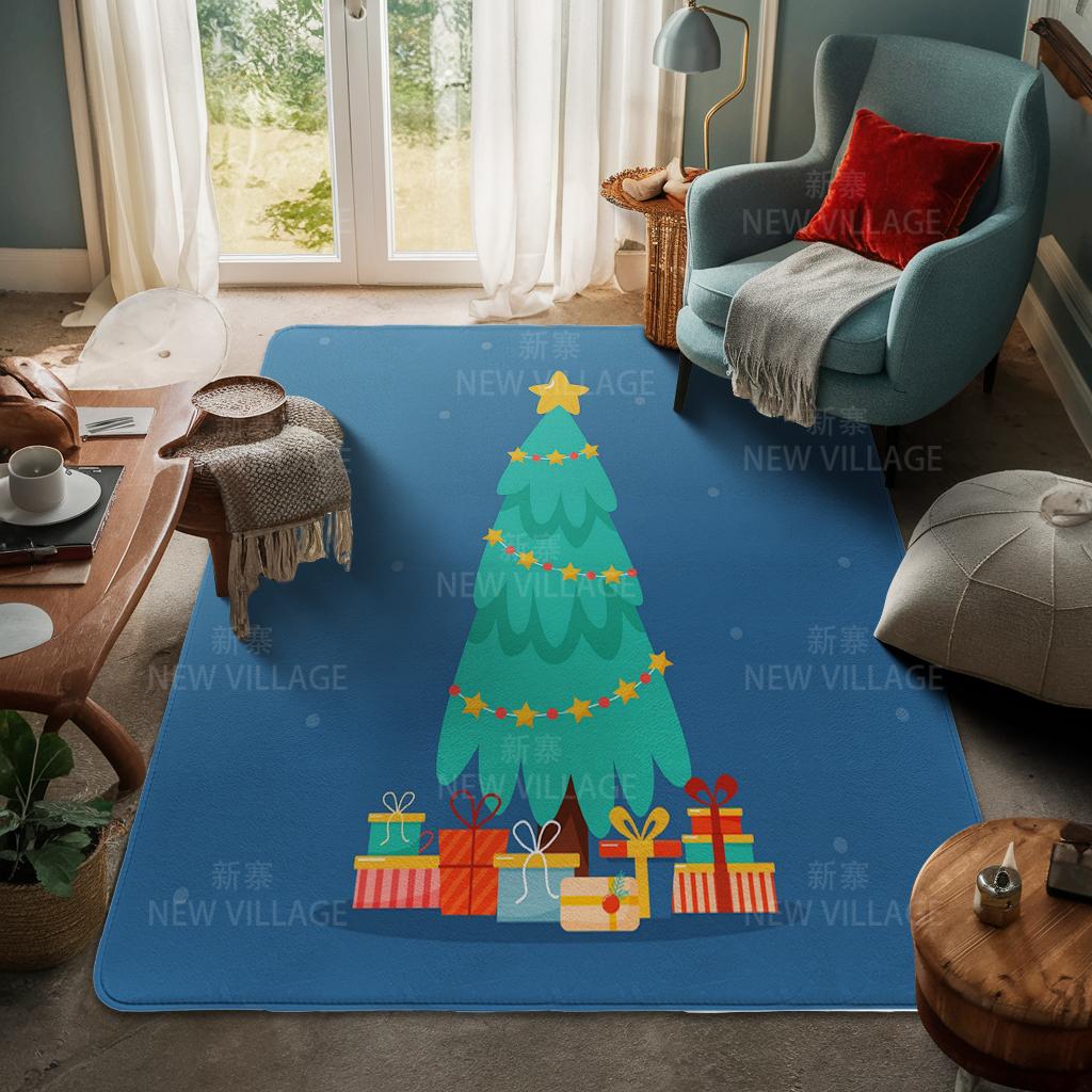 House Entrance Carpet Home Door Mat Living Room Bath Foot Bathroom Non-slip Water Absorption Rugs Bath Merry Christmas Winter