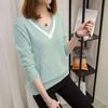 Women Casual Hollow Out Knitted Sweater Autumn Winter V-Neck Long Sleeve Warm Sweater Ladies Jumpers Pullover