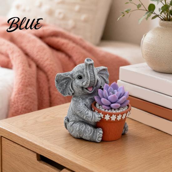 Sun-resistant Planter Cute Indoor Outdoor Small Flower Animal Elephant Planter Pot Weatherproof Cactus Air Plant Holder for Home Office