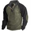 Men's Corduroy Pullover Henley Plus Size Casual Long Sleeve T-Shirt