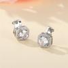 Cute Female White Round Zircon Stone Silver Color Clip Earrings For Women Luxury Wedding Jewelry